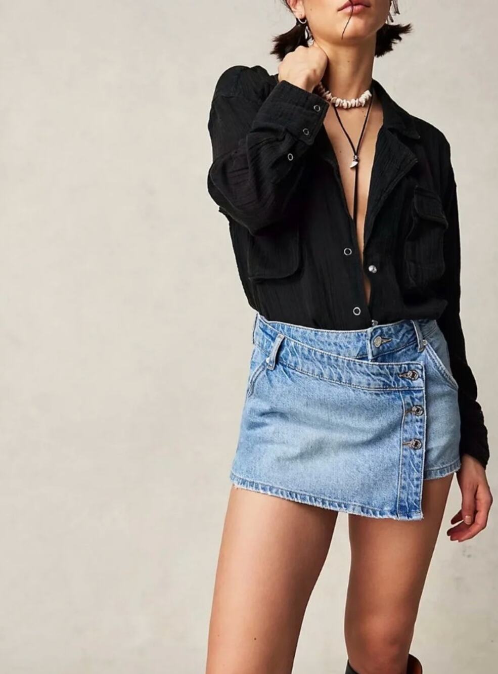 Free People Wynn Denim Skort, Size 29